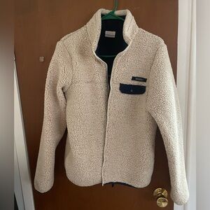 Columbia Cream Fleece Jacket with Navy Details